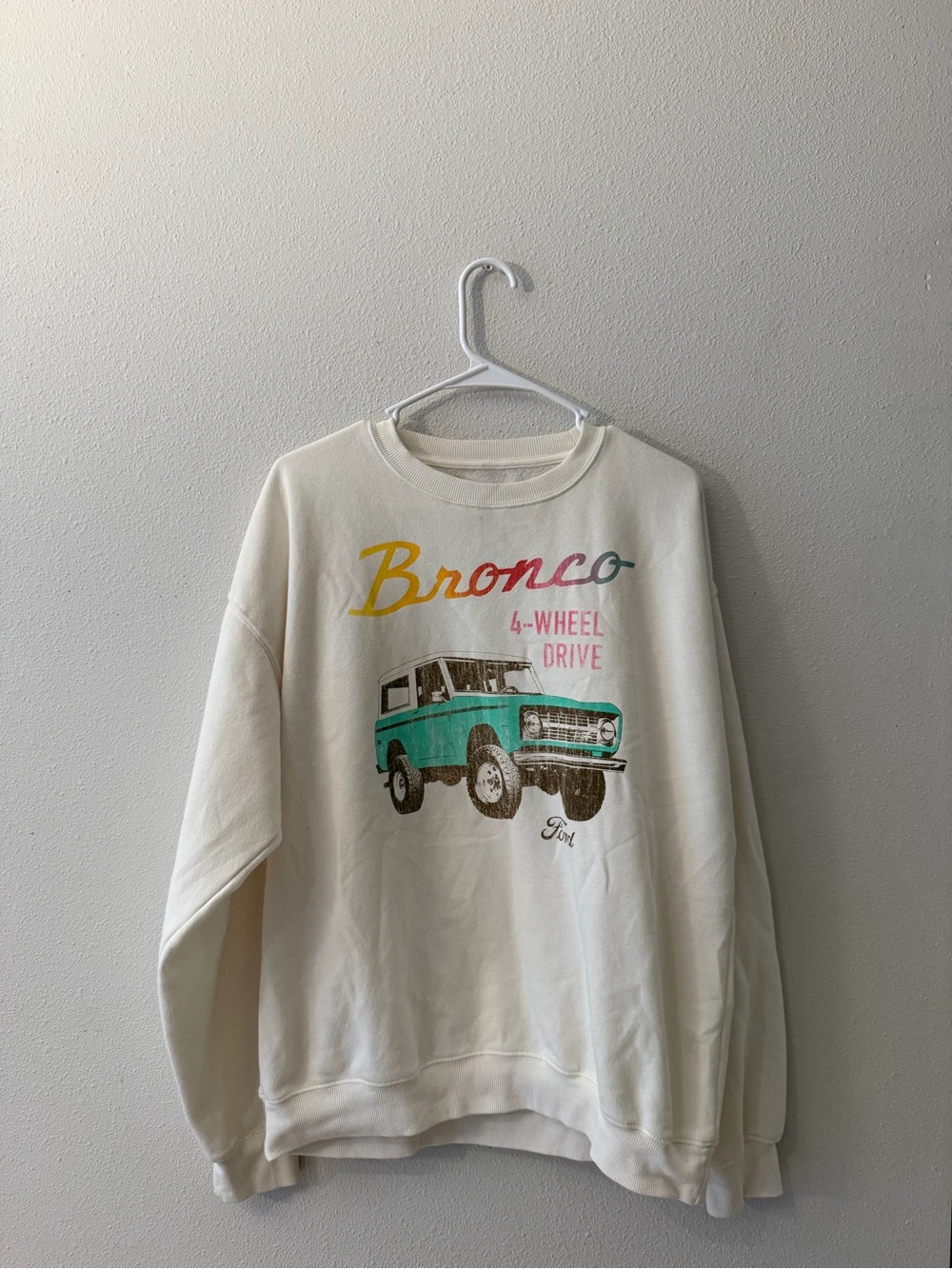 Ford Cream Sweatshirt with Multicolor Script
